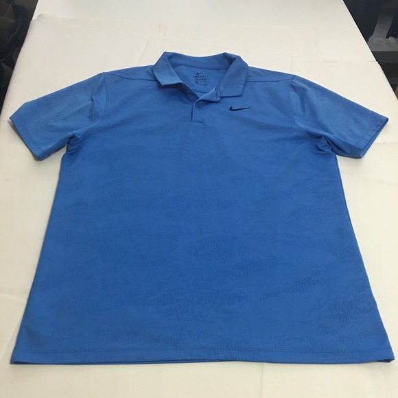Nike Other - Nike Polo Shirt Mens Large Blue Dri-Fit Short Sleeve Embossed Camo